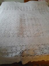 Beautiful Vintage French Bedspread, Crocheted Cotton picture