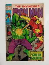 Iron Man #9 (Marvel Comics 1969) G/VG 3.0 Vs. The Hulk picture
