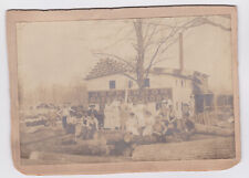 vtg early mounted occupational photo - workers at Jefferson Basket Factory Ohio picture