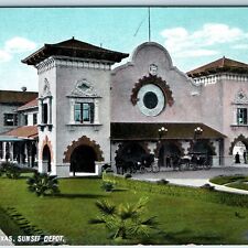 c1910s San Antonio, Tex Sunset Depot Train SP Railway Station Spanish Ebers A198 picture
