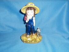 Vintage 1975 Schmid Collection Panda Prints Little Country Girl w/ Dog Figurine picture