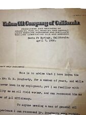 Vintage Union Oil Company of California letterhead 1926.  Early MB3 picture