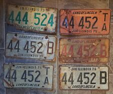 LOT OF 6 MATCHING 1970s ILLINOIS LICENSE PLATES  picture