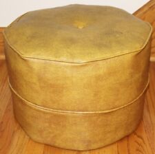 Antique Mid century Gold Hassock/Footstool-Octagonal-18