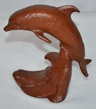 Vintage Red Mill MFG Hand Crafted Dolphin Figure Pecan Shell Resin Figurine #454 picture