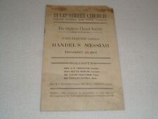 1903 Tulip Street Church Nashville Handel's Messiah Orpheus Choral Rare Program picture