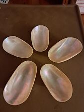 Antique Mother of Pearl Turban Shell Dining Caviar Dishes 5pc lot #2707L113 picture