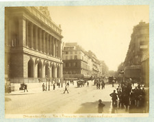 France, Marseille, La Bourse et Cannebière France. Vintage Albumen Print. Shooting picture