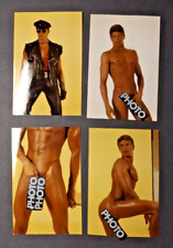VTg set 4 Cir 1970s Leather Fetish f Male Nude Mature Photo Art Gay Interest 6x4 picture