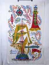 Vintage Retro Galleon Ship Pirate Treasure Map Graphic Beach Towel 55x33 picture