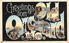 Old Orchard ME~Large Letter WHITE BORDER~Bathing Beauties~Beach Bum~Street 1929 picture