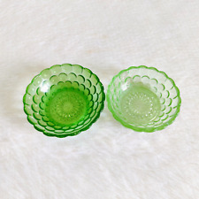 Vintage Bubble Design Green Glass Bowl Old Decorative Collectible Set of 2 G762 picture