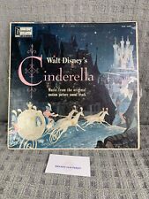 Vintage Walt Disney Cinderella Soundtrack Vinyl 33 Lp Rare Cover 1957 1st prod. picture