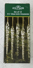NEW Kurt Adler 5-1/4-Inch Glass Icicle Ornaments 12-Piece Box Set (Set of 12) picture