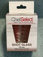 Chef Select 1.5 Oz Shot Glass With Measurements Sturdy Cooking Baking Drinks NIP picture