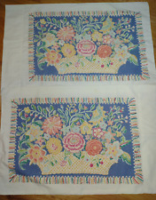 Vtg  Martex Atelier Floral Percale Full Size Flat Bed Sheet & Two Pillowcases picture