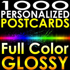 1000 CUSTOM PRINTED 3x5 PERSONALIZED 16pt Postcards Full Color UV Coated Gloss picture