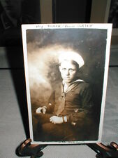 1921 dated U.S. NAVY SAILOR'S NAMED PHOTO POSTCARD FROM THE U.S.S. NORTH DAKOTA  picture