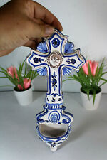 Antique French Ceramic rare holy water font marked  picture