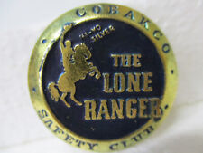 Vintage ~ 1938 Lone Ranger ~ Enameled Brass Pinback ~ Rare Collectable ~ Nice picture