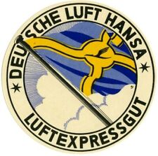 Deutsche LUFTHANSA / LUFT HANSA - Old and Original Airline Luggage Label picture