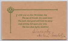 1911 Christmas Wishes And Greetings Simple Letter Card Posted Postcard picture