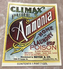 Labels Early 1900's NOS Climax Ammonia Poison Boyer & Co. Advertisement Graphics picture
