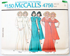 Vintage 1970s McCall's 4756 Empire Waist Maxi Dress Pattern Size 14 Uncut picture