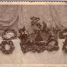 c1880s Funeral Flower Display Anchor Navy Sailor Cabinet Card Photo Florist B13 picture
