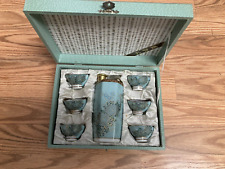 Vintage Japanese Kutani Sake Set Geisha Lithopane  Decanter 6 Cups picture