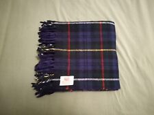 Vtg TROY Leisure Blanket Blue Green Plaid Wool Fringe Throw Cape USA picture