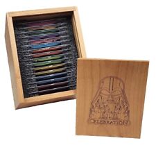2005 STAR WARS CELEBRATION III COMPLETE BADGE SET COLLECTORS ENGRAVED WOODEN BOX picture
