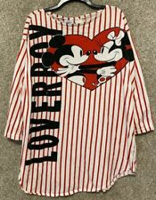 Vintage Disney Mickey & Co. Minnie Mickey Lover Boy Striped Top T-Shirt One Size picture