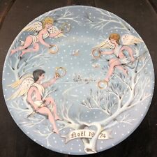 1974 Haviland Limoges France 12 days of Christmas Ceramic Plate 5 Gold Rings picture