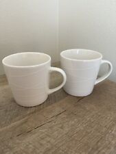Starbucks Coffee At Home Set Of 2 Mugs Cups White With Stripe Design picture