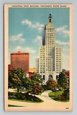 Industrial Trust Building Providence Rhode Island RI unposted linen postcard picture