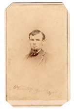 Nice MACOMB IL Civil War 1860s INSCRIBED Man Goatee Vignette CDV by S. P. DANLEY picture
