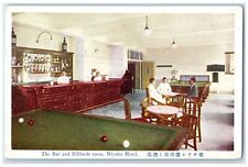 c1920's The Bar and Billiards Room Miyako Hotel Japan Antique Postcard picture