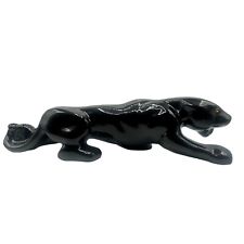 Vintage MCM Style Black Jaguar Panther Large Ceramic Jungle Cat Figurine Statue picture