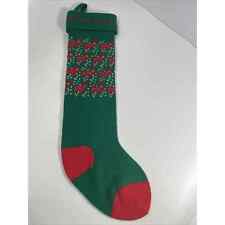 Dept 56 Vintage 1983 Knitted Reindeer Christmas Stocking Green picture