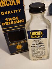 Vintage Lincoln Quality Shoe Dressing Advertising Packaging Box With Bottle  picture