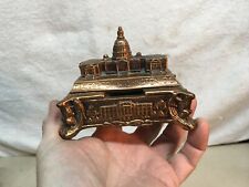 VINTAGE COPPER BRASS CAPITAL  BUILDING Bank Stamped USA ON BOTTOM 4IN picture
