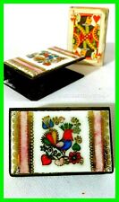Unique Antique Brass Painted Rooster on Porcelain Match Holder & Matchbook NEAT picture
