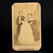 Antique TOM THUMB FAMILY Child Victorian CIRCUS SIDESHOW Freak Show CDV PHOTO picture