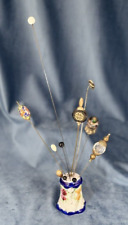 Vintage Mixed Lot Of 10 Hatpins With Salt Shaker Holder picture