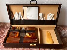 Vintage Andre Denis Mens Travel Kit Brown Leather Travel Accessory picture