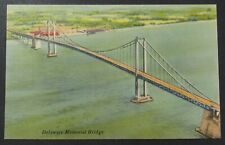 Delaware Memorial Bridge Vintage Linen Postcard Unposted picture