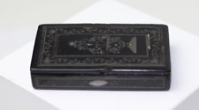 Antique Snuff Box 19th Century MOP Metal Inlay Victorian 1930 Early French picture