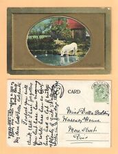 1911 RURAL ENGLAND IN A SHADY GLADE UK POSTCARD DOUBLE RING CANCEL picture