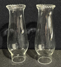 2 Vintage Miniature Oil Lamp Chimneys ONLY Ruffled Scalloped Rims 1 1/4